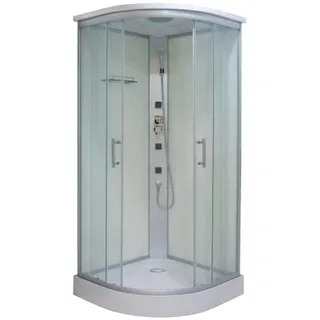 SANOTECHNIK Tango Komplettdusche mit Schiebetür 90 x 215 cm silber Sicherheitsglas