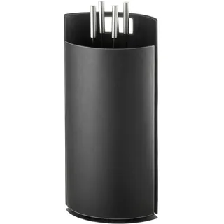 ADURO Kaminbesteck 4-teilig Leder/Metall/Stahl 0,64 m Schwarz