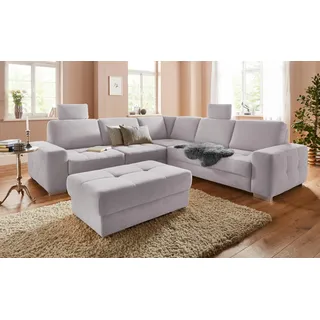 Kopfstütze SIT & MORE "Santorini", silber, B:50cm H:25cm T:10cm, Luxus-Microfaser ALTARA NUBUCK (100% Polyester);Luxus-Microfaser (90% Polyester, 10% Polyamid);Struktur (100% Polyester), Polsterauflagen, Kopfstütze