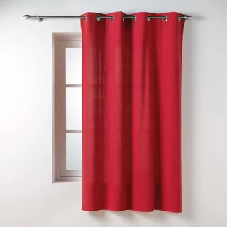Douceur d'Intérieur Twily Ösenvorhang (135 x 180 cm), Rot, Baumwolle/Recycling-Polyester