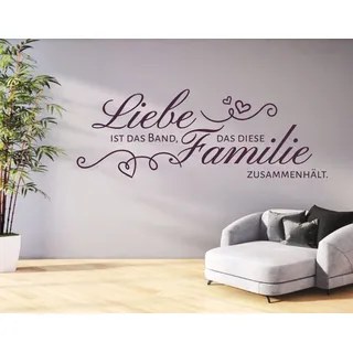tjapalo® S-pkm74 Wandtattoo Liebe Ist Das Band, Das Diese Familie Verbindet - Für Esszimmer, Flur, Wohnzimmer - Wandsticker Sprüche Modern B100xH34