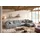 Sofa MADELINE Wohnlandschaft U-Form Cord grau Longchair links