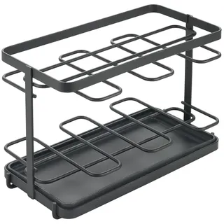 Metaltex Küchenutensilien-Organizer Metall, LAVA Line, mit Abtropfschale, schwarz,