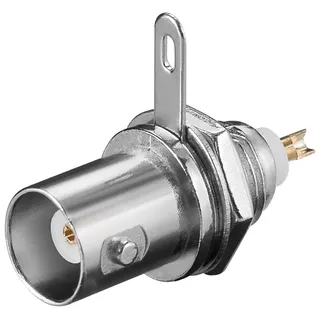goobay BNC-Einbaubuchse, Audio Stecker, Silber