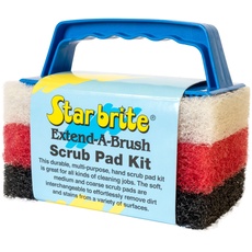 STAR BRITE Scrub Pad Kit - Griff mit 3 Unterschiedlich Strukturierten Pads