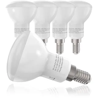 B.K.Licht - LED Lampe E14 mit warmweißer Lichtfarbe, 6 Watt, 450 Lumen, LED, LED Glühbirne, LED Leuchtmittel, LED Birne, R50, Glühlampen, Bulb, 8,5x5 cm, Weiß
