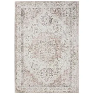 benuta Vintage-Teppich George waschbar 240x340 cm , Rosa, Beige , Kunststoff , Vintage , Rechteckig , 240x340 cm , Oeko-Tex® Standard 100 , in verschiedenen Größen erhältlich, rutschfeste Unterfläche, waschbar , Teppiche und Böden, Teppiche, Vintageteppiche