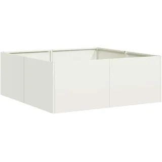 vidaXL Pflanzkübel Weiß 80x80x30 cm Stahl
