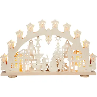 SAICO Original LED Schwibbogen »3D-Lichterbogen, Winter in der Stadt« Premium LED-Beleuchtung, warmweiß, BxHxT: 66x40x6 cm
