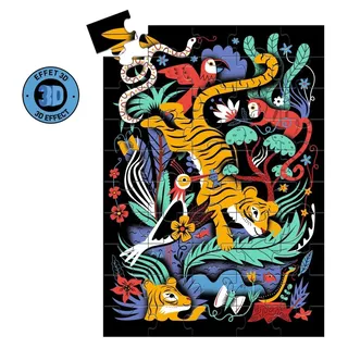 DJECO Puzzle Tiger mit 3D-Brille 50 Teile