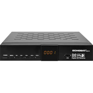 Echosat OM-20900M – HD Sat-Receiver (DVB-S/DVB-S2, USB Mediaplayer, Scart, HDMI, 4-stelliges Display, EPG, 2 × USB) – Schwarz