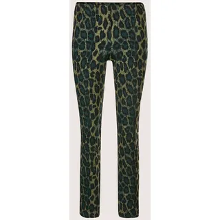 Leggings MADELEINE "Leggings Gerade Jersey-Leggings mit Animal-Print", Damen, Gr. 18, N + K Gr, blau (petrol, schwarz), Obermaterial: 69% Polyester PES. 27% Viskose CV. 2% Elasthan EL. 2% Polyacryl PAN., Modern, gerade, Hosen Leggings