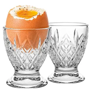 Glasmark KROSNO 1992 Eierbecher Glas 12er Set mit Reliefdesign