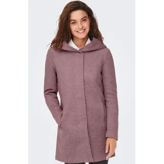 Langjacke ONLY "ONLSEDONA LIGHT COAT OTW NOOS", Damen, Gr. XS, rosa (rose braun detail:melange), Web, Obermaterial: 85% Polyester, 15% Baumwolle, meliert, figurumspielend Po-bedeckend, gerader Abschluss, Jacken Langjacke, Materialmix, Topseller
