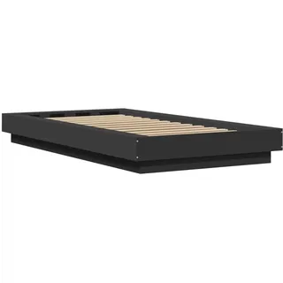 vidaXL Bettgestell mit LED Schwarz 90x200 cm Holzwerkstoff - Schwarz