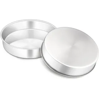 Onader Backform 2er Set, Edelstahl Rund Kuchenform Kuchenbackform, Backformen für Geburtstag/Hochzeit/Weihnachten Kuchen, Ungiftig & Gesund, Leicht Zu Reinigen & Spülmaschinenfest - 20cm