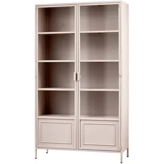 Woood Vitrine Ronja aus Metall, 4 Fächer, 110x189x43 cm Wohnzimmer, Wohnwände, Vitrinenschränke
