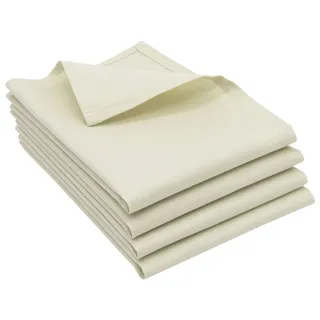 ZOLLNER 4er Set Geschirrtücher, Küchentücher, 50x70 cm, Halbleinen, beige