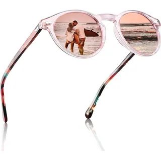CARFIA Runde Sonnenbrille Damen Polarisierte UV-Schutz Sunglasses