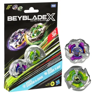 Hasbro Beyblade X Knife Shinobi 4-80HN und Keel Shark 3-80F Kreisel Dual Pack, (G0190)