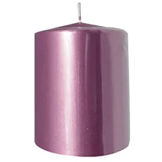 Nataluna Rosa Metal Stumpenkerze 10 x 20 cm, wie abgebildet