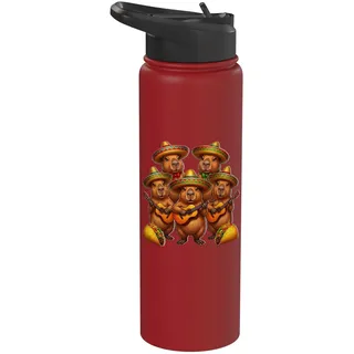 Wasserschwein Cinco de Mayo Kostüm Capybara Stainless Steel Insulated Water Bottle