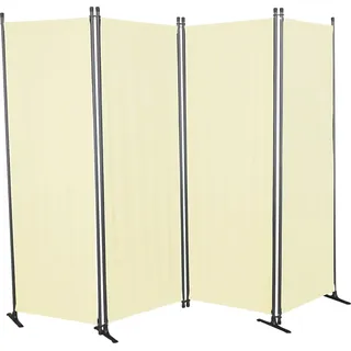 Angerer Paravent 4-TLG., Sicht- & Sonnenschutz, Raumtrenner, Innen & Outdoor Büro Balkon/Terrasse, Schlafzimmer, Garten, Made in Germany, abwischbare Bezüge, PE beige