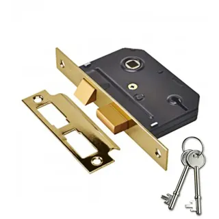 Yale Essentials Türschloss mit 3-Hebel-Verriegelung, hohe Qualität, 64 mm, YES-SL-PB-64 0W