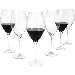 6x Doyenne Rotwein-Gläser 280ml mit Fuß große Weingläser Feier Hochzeit Partys - Transparent