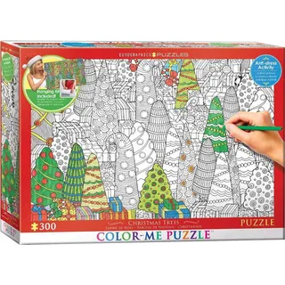 EUROGRAPHICS Color me puzzle Weihnachtsbäume 300 Teile + Aufhängeset