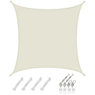 AMANKA 4x4m Sonnensegel Viereckig Wasserdicht - Sonnenschutz Segel Set mit Befestigung