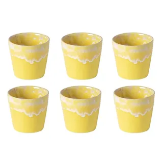 Costa Nova Grespresso handgefertigte Espressotassen – 6er-Set – Gelb – Portugiesisches Steingut – 90 ml – Höhe 6 cm - Gelb
