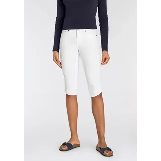 Arizona Caprijeans schmale Passform, mit Destroyed-Effekten, niedrige Leibhöhe, weiß,