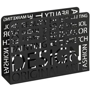 Haku-Möbel HAKU Möbel Zeitungsständer schwarz, Metall - Maße: B 35 x H 26 x T 10 cm, Style: Modern