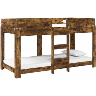vidaXL Etagenbett für Kinder Geräucherte Eiche 100 x 200 cm - Braun