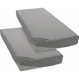 Spannbettlaken Physalis Jersey 90 x 200 cm grau 2 St.