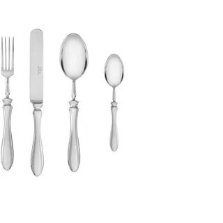 Gerlach Retro Besteck-Set 12 Personen in Holzkiste Spülmaschinenfest Essbesteck Edelstahl Elegantes Besteck Messer Gabel Löffel Teelöffel Kuchengabel Kuchenspachtel Tafelbesteck Rostfrei 68 Stk