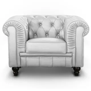 Menzzo Grand Fauteuil Chesterfield - Sessel Silber