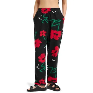 Schlupfhose QUIKSILVER "Lomas Hemp", Damen, Gr. L, schwarz street floral 64, Obermaterial: 55% Walkfrottier, 45% Hanf;, Hosen Schlupfhose
