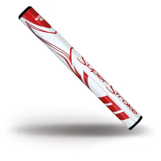 Super Stroke SuperStroke Zenergy Tour 2.0 Golf-Puttergriff ohne Kegel, verbesserte SPYNE-Technologie, neue Multi-Zonen-Texturierung und Tech-Port, Weiß/Rot