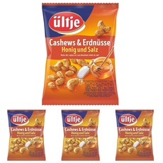 ültje Cashews & Erdnüsse, Honig und Salz (1 x 200 g) (Packung mit 4)