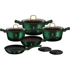 BerlingerHaus TITANIUM POT SET 10 PCS. BERLINGER HAUS BH-6065 EMERALD, Pfanne + Kochtopf