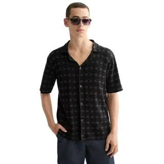 Scotch & Soda Tone On Tone Knitted Kurzarm-poloshirt - Black - XL