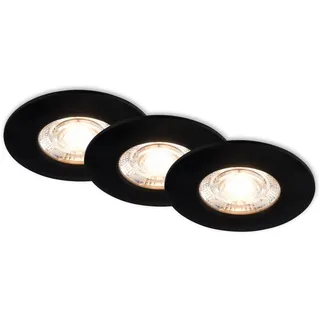 Briloner Einbaustrahler 3er Set rund IP44 warmweiß schwarz