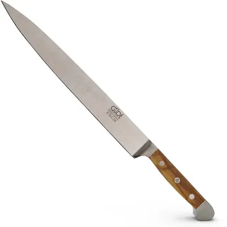 GÜDE Solingen - Schinkenmesser geschmiedet, 26 cm, Olivenholz, ALPHA OLIVE, Tranchiermesser, Doppelkropf, Handmade Germany