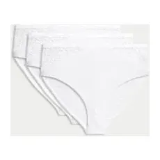 Womens Body by M&S Body SoftTM - 3er-Pack Brazilian-Slips mit hoch ausgeschnittenem Bein - White, White, 6