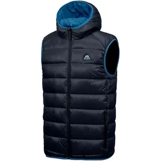 Mapamyumco Herren Daunenweste leichte wasserdichte lässige Outdoorjacke mit Kapuze, ärmellose Daunenjacke Marineblau L