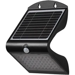 LED Solar Strahler Schwarz Metall Sensor OSRAM 4000K IP65 B:11.5cm Spot Garten