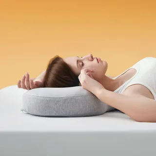 Sonive Nackenkissen Kopfkissen, Kissen Kopfkissen mit Baumwolle Kissenbezug aus Memory Foam für Kinder Mann Frau, Grau 58x38x10cm