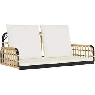 vidaXL Hängebank mit Kissen 105x58x38 cm Poly Rattan und Stahl - Braun
